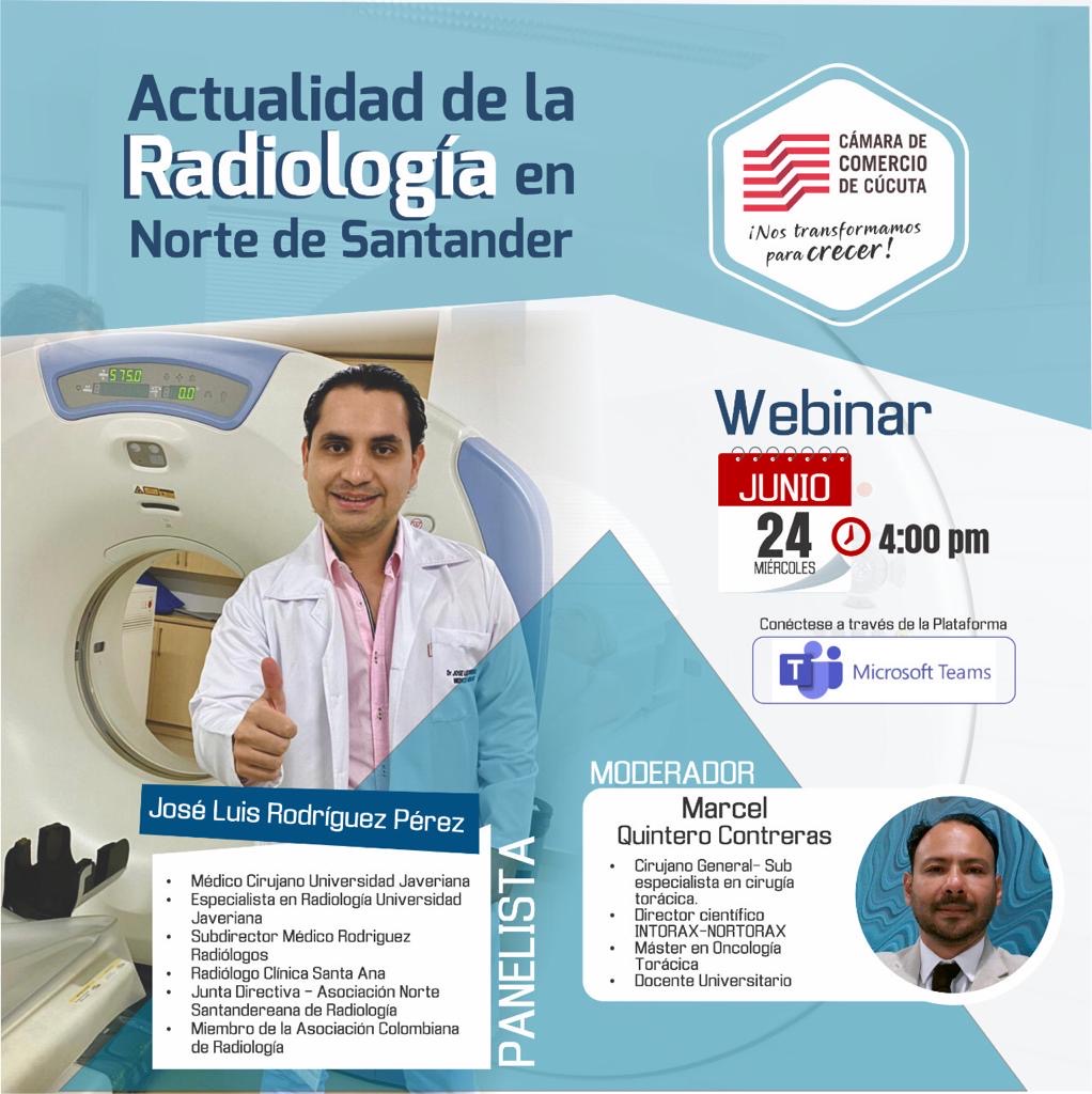 La Radiologia es una especialización médica que nos permite prevenir y diagnósticar oportunamente muchas enfermedades comunes de la  Población, Acompañanos este miércoles 24 de Junio a las 4 pm, junto a nuestro especialista y Podrás conocer historia, actualidad y beneficios de esta especialidad. Descarga Microsoft Teams y El link de inscripción es https://bit.ly/2zKKLH8