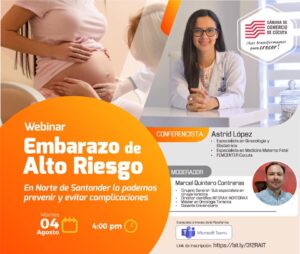 Acompáñanos este martes 4 de agosto y conoce acerca del embarazo de alto riesgo, que podemos hacer para diagnosticarlo, intervenir oportunamente y lograr evitar complicaciones. En Norte de Santander te puedes informar y atender. Te esperamos. link de inscripción: https://bit.ly/3f2RAlT