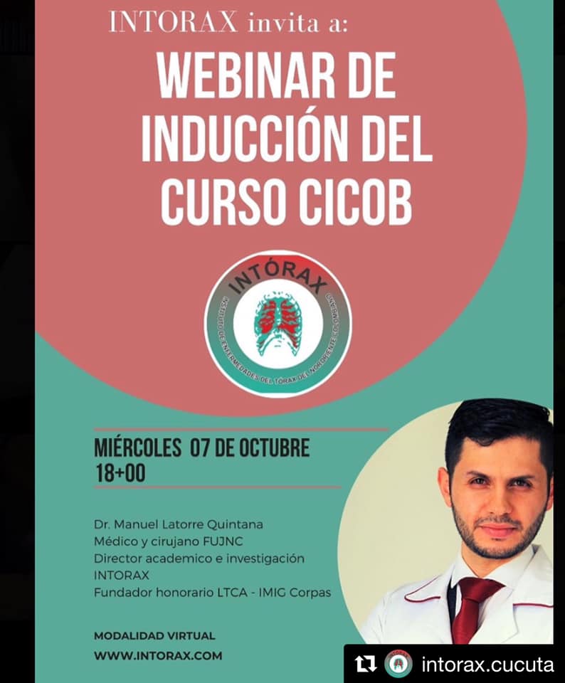 Estamos emocionados con la primera corte del Curso de conceptos básicos de patología torácica quirúrgica CICOB 2020 🎊🥳; queremos darle la bienvenida a nuestros estudiantes con este Webinar a cargo de @jlatorreq  director académico Intorax, bienvenidos todos aquellos que quieran conocer más información de nuestro primer curso. #intoraxesdesarrollocientífico #intoraxacademico