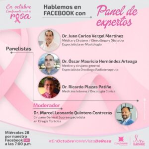<a href="https://www.facebook.com/hashtag/enoctubrecomfanortesevistederosa?__eep__=6&__cft__[0]=AZXF2mEleFQEQMcAFUH2WnW6O9IPrdhuXTFuxt0muJR9K9pC2ZJ7T5mlqHpCtCIdXHQzx6KmzeJhzWiIhn3EsfcK0OeO2t5uv_dbHF2dAhOIUZgyZF2fbmN15hJqhlAQKjjJgEnB82-LJIhoIHgHu5xLmqlZVqEffFTTLd0E1mEnoxs-IELcr-TOXoUaDaI9uuRB44sZEpIENnY3lSZc3ilv&__tn__=*NK-R">#EnOctubreComfanorteSeVisteDeRosa</a> | Te esperamos este miércoles 28 de octubre a las 7:00 pm por nuestro Facebook Live en el gran Panel de Expertos donde estaremos hablando con reconocidos especialistas del sector de la salud, sobre la importancia y los beneficios de la detección temprana del cáncer de mama y los avances médicos para combatir esta enfermedad.Si tienes alguna inquietud relacionada con esta enfermedad, te esperamos en este conversatorio para resolver tus dudas.Por tu salud <a href="https://www.facebook.com/hashtag/valelapena?__eep__=6&__cft__[0]=AZXF2mEleFQEQMcAFUH2WnW6O9IPrdhuXTFuxt0muJR9K9pC2ZJ7T5mlqHpCtCIdXHQzx6KmzeJhzWiIhn3EsfcK0OeO2t5uv_dbHF2dAhOIUZgyZF2fbmN15hJqhlAQKjjJgEnB82-LJIhoIHgHu5xLmqlZVqEffFTTLd0E1mEnoxs-IELcr-TOXoUaDaI9uuRB44sZEpIENnY3lSZc3ilv&__tn__=*NK-R">#ValeLaPena</a>