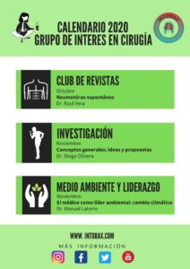 Oficialmente este es nuestro calendario 2020 del grupo de interés en cirugía INTORAX, continúanos construyendo en relación a nuestros pilares 💪🏻 🤓#intoraxacademico #intoraxesdesarrollocientífico