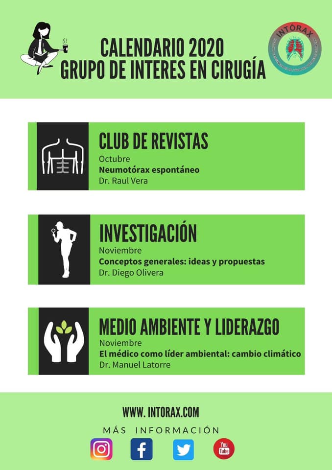 Oficialmente este es nuestro calendario 2020 del grupo de interés en cirugía INTORAX, continúanos construyendo en relación a nuestros pilares 💪🏻 🤓#intoraxacademico #intoraxesdesarrollocientífico