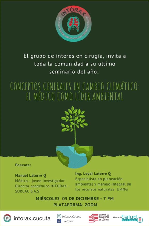 “EL MÉDICO COMO LÍDER AMBIENTAL”<br>LOS ESPERAMOS!<br>Miércoles 9 de Diciembre 2020 7:00&nbsp;<img height="16" width="16" alt="🕖" src="https://static.xx.fbcdn.net/images/emoji.php/v9/tae/1/16/1f556.png">&nbsp;pm. ZOOM: