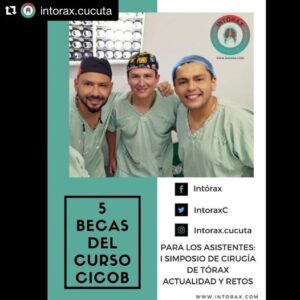 Grandes noticias para los inscritos al @1ersimposiocxtorax, 5 becas en el curso CICOB por el 100%, para los asistentes más activos no se pueden perder este gran evento. #intoraxacademico