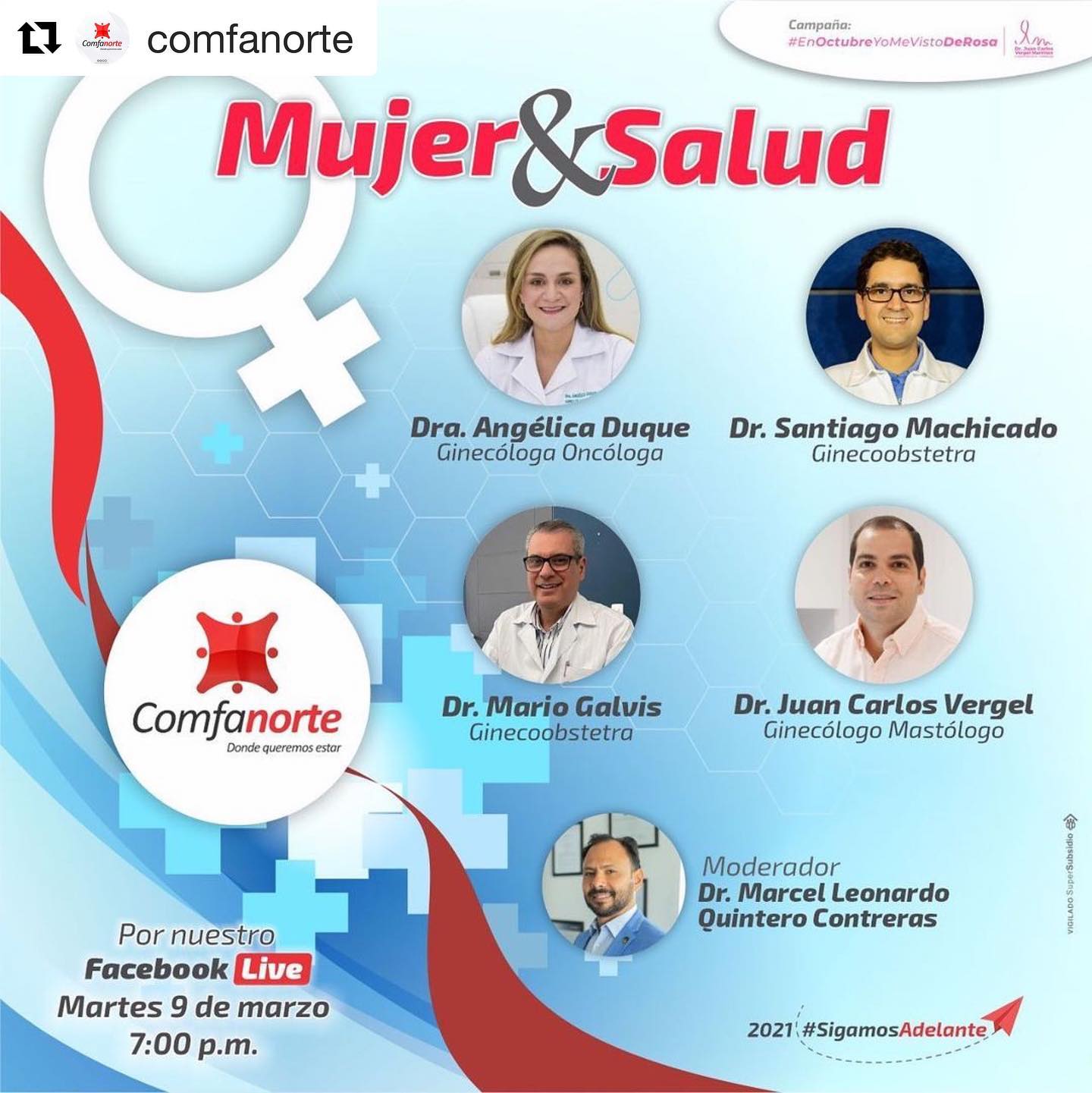 “QUE MEJOR CELEBRACIÓN QUE RESALTAR LA SALUD DE LA MUJER” Un honor hacer parte!<a href="https://web.facebook.com/hashtag/facebooklive?__eep__=6&__cft__[0]=AZVYmq9Knqrnr4KOqBWR5LVEp5N3QenN40cXHWXvHwGDGR28iK2sZfKlXzgU_ZLySVsBM-FcBwKJPmzjcc7SdIbcbN0bUv4cYwfcTYmHnwB9ZLD8J0_stDqkqGvH8UyTETQOoYuuMcPlJnvlAlawvjRt&__tn__=*NK-R">#FacebookLive</a> | Durante el mes de la mujer, continuamos promoviendo espacios informativos y educativos que contribuyan a mejorar la calidad de vida de las reinas del hogar, por esta razón queremos invitar a todas nuestras afiliadas a participar de este maravilloso conversatorio denominado “Mujer y Salud”. @ginecologiacucuta @smachicadov @drmariogalvis @quintero.marcel @intorax.cucuta @drjuancarlosvergel Día <img height="16" width="16" alt="📆" src="https://static.xx.fbcdn.net/images/emoji.php/v9/tff/1/16/1f4c6.png">: 9 de marzo Hora <img height="16" width="16" alt="🕚" src="https://static.xx.fbcdn.net/images/emoji.php/v9/t59/1/16/1f55a.png">: 7:00 p. m. Lugar <img height="16" width="16" alt="📍" src="https://static.xx.fbcdn.net/images/emoji.php/v9/t2d/1/16/1f4cd.png">: Transmisión por Facebook Live. Regístrate aquí <img height="16" width="16" alt="👩🏻‍💻" src="https://static.xx.fbcdn.net/images/emoji.php/v9/tdd/1/16/1f469_1f3fb_200d_1f4bb.png">: <a href="https://forms.gle/qy7Wb8R2rVoYutSS6?fbclid=IwAR1_u1DudOzEkpghwG1eESNlrV7JyKrFMysiVhFolZn2Gh6DH-1-wTe4g7c" rel="noreferrer noopener" target="_blank">https://forms.gle/qy7Wb8R2rVoYutSS6</a>¡Te esperamos! Por la salud y bienestar de nuestras mujeres <a href="https://web.facebook.com/hashtag/sigamosadelante?__eep__=6&__cft__[0]=AZVYmq9Knqrnr4KOqBWR5LVEp5N3QenN40cXHWXvHwGDGR28iK2sZfKlXzgU_ZLySVsBM-FcBwKJPmzjcc7SdIbcbN0bUv4cYwfcTYmHnwB9ZLD8J0_stDqkqGvH8UyTETQOoYuuMcPlJnvlAlawvjRt&__tn__=*NK-R">#SigamosAdelante</a>