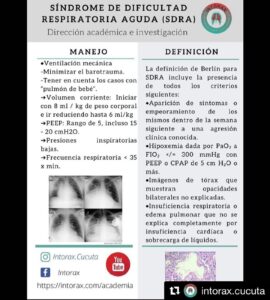 Píldora 💊 académica de la semana, SDRA: La presentación esta disponible en www.intorax.com / academia #intoraxesdesarrollocientífico #intoraxacademico @intorax.cucuta