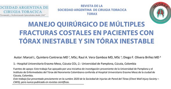 “MANEJO QUIRÚRGICO DE MÚLTIPLES FRACTURAS COSTALES EN PACIENTES CON TÓRAX INESTABLE Y SIN TÓRAX INESTABLE” Por Grupo de Investigacion INTORAXRevista de la Sociedad Argentina de Cirugía Torácica. Revista 08 MMXX 2021.@intorax.cucuta @dr.diegoolivera @ralph_8608<a href="https://www.facebook.com/Intorax-142885062440452/photos/pcb.4259352787460305/4259352474127003/?__cft__[0]=AZWFg6yWPFxg83QigntKX6bHRrhwdLYTMnW1Pkf-J8tAo0nmfH-NsBNmVsAzTrXKrVoZ9D3_R9VH6M0JOj0jrf-VIUjf7nuyYd-YyqbIcFWhap-QOuV5UJEoF_ZeXWdZ-5HSuXmYGHcwAnnoN1VujlMa&__tn__=*bH-R"></a><a href="https://www.facebook.com/Intorax-142885062440452/photos/pcb.4259352787460305/4259352467460337/?__cft__[0]=AZWFg6yWPFxg83QigntKX6bHRrhwdLYTMnW1Pkf-J8tAo0nmfH-NsBNmVsAzTrXKrVoZ9D3_R9VH6M0JOj0jrf-VIUjf7nuyYd-YyqbIcFWhap-QOuV5UJEoF_ZeXWdZ-5HSuXmYGHcwAnnoN1VujlMa&__tn__=*bH-R"></a><a href="https://www.facebook.com/Intorax-142885062440452/photos/pcb.4259352787460305/4259352437460340/?__cft__[0]=AZWFg6yWPFxg83QigntKX6bHRrhwdLYTMnW1Pkf-J8tAo0nmfH-NsBNmVsAzTrXKrVoZ9D3_R9VH6M0JOj0jrf-VIUjf7nuyYd-YyqbIcFWhap-QOuV5UJEoF_ZeXWdZ-5HSuXmYGHcwAnnoN1VujlMa&__tn__=*bH-R"></a><a href="https://www.facebook.com/Intorax-142885062440452/photos/pcb.4259352787460305/4259352484127002/?__cft__[0]=AZWFg6yWPFxg83QigntKX6bHRrhwdLYTMnW1Pkf-J8tAo0nmfH-NsBNmVsAzTrXKrVoZ9D3_R9VH6M0JOj0jrf-VIUjf7nuyYd-YyqbIcFWhap-QOuV5UJEoF_ZeXWdZ-5HSuXmYGHcwAnnoN1VujlMa&__tn__=*bH-R">+7</a>2 veces compartidoMe gustaComentarCompartir