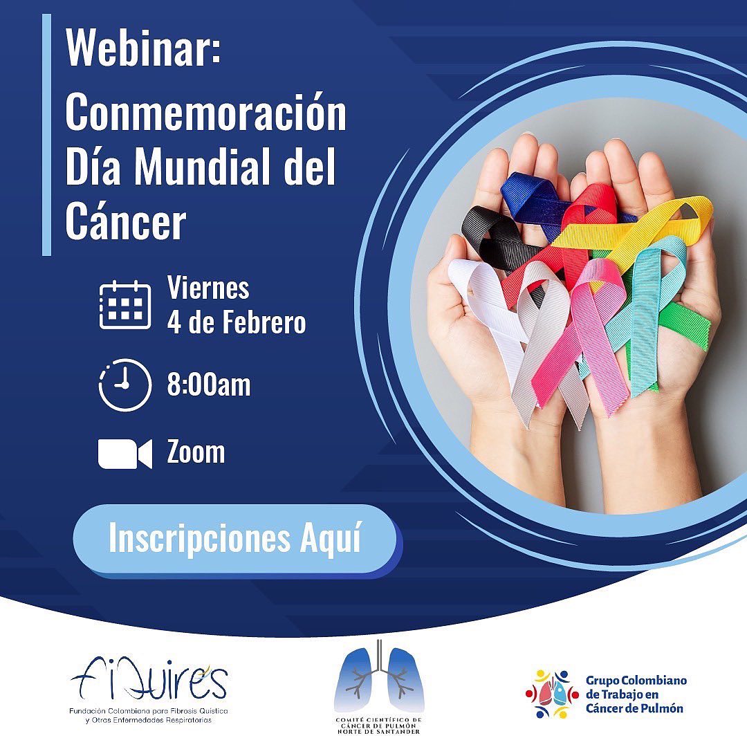 La fundación FIQUIRES y el Grupo Colombiano de Trabajo en Cancer Pulmonar va a realizar un webinar Para conmemorar el Día Mundial del Cáncer, dirigido a los pacientes y su familia; con la participación del Ministerio de Salud, el Instituto de Evaluación Tecnológica en Salud IETS y el COMITÉ DEL CÁNCER PULMONAR DEL NORTE DE SANTANDER (CDCP) @supulmon @fiquires @ministeriodesaludcolombia @intorax.cucuta <a href="https://www.facebook.com/hashtag/fiquires?__eep__=6&__cft__[0]=AZXknLsKw77e2WIbhnaVfq3D4Gg2N7i10z78PhV3_qfQ0-HE22tri6QY56xAPSLd-xBmYMb_aqVwuthGhFxAoE9LN6T7q6MprfVlAP_oMSe0CUUgiudstFmYVe0LIzpRjg1PMPcLqFgkhXh8DSWlh25B&__tn__=*NK-R">#FIQUIRES</a><a href="https://www.facebook.com/hashtag/diamundialdelcancer?__eep__=6&__cft__[0]=AZXknLsKw77e2WIbhnaVfq3D4Gg2N7i10z78PhV3_qfQ0-HE22tri6QY56xAPSLd-xBmYMb_aqVwuthGhFxAoE9LN6T7q6MprfVlAP_oMSe0CUUgiudstFmYVe0LIzpRjg1PMPcLqFgkhXh8DSWlh25B&__tn__=*NK-R">#DiaMundialDelCancer</a><a href="https://www.facebook.com/hashtag/cancer?__eep__=6&__cft__[0]=AZXknLsKw77e2WIbhnaVfq3D4Gg2N7i10z78PhV3_qfQ0-HE22tri6QY56xAPSLd-xBmYMb_aqVwuthGhFxAoE9LN6T7q6MprfVlAP_oMSe0CUUgiudstFmYVe0LIzpRjg1PMPcLqFgkhXh8DSWlh25B&__tn__=*NK-R">#Cancer</a><a href="https://www.facebook.com/hashtag/c%C3%A1ncer?__eep__=6&__cft__[0]=AZXknLsKw77e2WIbhnaVfq3D4Gg2N7i10z78PhV3_qfQ0-HE22tri6QY56xAPSLd-xBmYMb_aqVwuthGhFxAoE9LN6T7q6MprfVlAP_oMSe0CUUgiudstFmYVe0LIzpRjg1PMPcLqFgkhXh8DSWlh25B&__tn__=*NK-R">#Cáncer</a><a href="https://www.facebook.com/hashtag/c%C3%A1ncerdepulm%C3%B3n?__eep__=6&__cft__[0]=AZXknLsKw77e2WIbhnaVfq3D4Gg2N7i10z78PhV3_qfQ0-HE22tri6QY56xAPSLd-xBmYMb_aqVwuthGhFxAoE9LN6T7q6MprfVlAP_oMSe0CUUgiudstFmYVe0LIzpRjg1PMPcLqFgkhXh8DSWlh25B&__tn__=*NK-R">#CáncerDePulmón</a><a href="https://www.facebook.com/hashtag/saludparatodos?__eep__=6&__cft__[0]=AZXknLsKw77e2WIbhnaVfq3D4Gg2N7i10z78PhV3_qfQ0-HE22tri6QY56xAPSLd-xBmYMb_aqVwuthGhFxAoE9LN6T7q6MprfVlAP_oMSe0CUUgiudstFmYVe0LIzpRjg1PMPcLqFgkhXh8DSWlh25B&__tn__=*NK-R">#SaludParaTodos</a><a href="https://www.facebook.com/hashtag/enfermedadespulmonares?__eep__=6&__cft__[0]=AZXknLsKw77e2WIbhnaVfq3D4Gg2N7i10z78PhV3_qfQ0-HE22tri6QY56xAPSLd-xBmYMb_aqVwuthGhFxAoE9LN6T7q6MprfVlAP_oMSe0CUUgiudstFmYVe0LIzpRjg1PMPcLqFgkhXh8DSWlh25B&__tn__=*NK-R">#EnfermedadesPulmonares</a><a href="https://www.facebook.com/hashtag/pulmones?__eep__=6&__cft__[0]=AZXknLsKw77e2WIbhnaVfq3D4Gg2N7i10z78PhV3_qfQ0-HE22tri6QY56xAPSLd-xBmYMb_aqVwuthGhFxAoE9LN6T7q6MprfVlAP_oMSe0CUUgiudstFmYVe0LIzpRjg1PMPcLqFgkhXh8DSWlh25B&__tn__=*NK-R">#Pulmones</a><a href="https://www.facebook.com/hashtag/enfermedadesrespiratorias?__eep__=6&__cft__[0]=AZXknLsKw77e2WIbhnaVfq3D4Gg2N7i10z78PhV3_qfQ0-HE22tri6QY56xAPSLd-xBmYMb_aqVwuthGhFxAoE9LN6T7q6MprfVlAP_oMSe0CUUgiudstFmYVe0LIzpRjg1PMPcLqFgkhXh8DSWlh25B&__tn__=*NK-R">#EnfermedadesRespiratorias</a><a href="https://www.facebook.com/hashtag/enfermedadescronicas?__eep__=6&__cft__[0]=AZXknLsKw77e2WIbhnaVfq3D4Gg2N7i10z78PhV3_qfQ0-HE22tri6QY56xAPSLd-xBmYMb_aqVwuthGhFxAoE9LN6T7q6MprfVlAP_oMSe0CUUgiudstFmYVe0LIzpRjg1PMPcLqFgkhXh8DSWlh25B&__tn__=*NK-R">#EnfermedadesCronicas</a><a href="https://www.facebook.com/hashtag/webinar?__eep__=6&__cft__[0]=AZXknLsKw77e2WIbhnaVfq3D4Gg2N7i10z78PhV3_qfQ0-HE22tri6QY56xAPSLd-xBmYMb_aqVwuthGhFxAoE9LN6T7q6MprfVlAP_oMSe0CUUgiudstFmYVe0LIzpRjg1PMPcLqFgkhXh8DSWlh25B&__tn__=*NK-R">#Webinar</a><a href="https://www.facebook.com/hashtag/webinargratis?__eep__=6&__cft__[0]=AZXknLsKw77e2WIbhnaVfq3D4Gg2N7i10z78PhV3_qfQ0-HE22tri6QY56xAPSLd-xBmYMb_aqVwuthGhFxAoE9LN6T7q6MprfVlAP_oMSe0CUUgiudstFmYVe0LIzpRjg1PMPcLqFgkhXh8DSWlh25B&__tn__=*NK-R">#WebinarGratis</a>