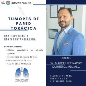 El día de mañana el Dr. Marcel Leonardo Quintero,&nbsp;<a href="https://www.instagram.com/_u/quintero.marcel?fbclid=IwAR3mCMHiB_Bz86j-ThWnKAWr_qSANrAlTAqfj2kRhh3vefvW_VcE-mcT2v0" rel="noreferrer noopener" target="_blank">@quintero.marcel</a>, realizará la ponencia «Tumores de pared torácica» ante el Comité Departamental de Cáncer de Pulmón de Norte de Santander.&nbsp;<a href="https://www.facebook.com/hashtag/intoraxacademico?__eep__=6&__tn__=*NK*F">#intoraxacademico</a>&nbsp;@intorax.cucuta&nbsp;<a href="https://www.instagram.com/_u/acomenortedesantander?fbclid=IwAR2dVPIxB3dUccQlUUI4MX0x3vso-buGEpEdVjR6JxEgdOs-qoVFGa75gEY" rel="noreferrer noopener" target="_blank">@acomenortedesantander</a>&nbsp;<a href="https://l.facebook.com/l.php?u=https%3A%2F%2Fwww.instagram.com%2F_u%2Facomeoficial%3Ffbclid%3DIwAR2Na2GuxvUSiCTukGQG9JHf3sOazDh3pS1vHheM_Ur9YmEpXqkZazRu69k&h=AT2m-IwWChkyuc9gQfPF-CC-9YWesw2GTkGN46cxjFJKdLNyzFKLW2ndQSbBltwXZ-v9v9yCQtJXbHk22nbufJzApoFzLiog80OIJqjlvUurkSCv_4O8DFtQDgVxRqk9iUeg&__tn__=-UK*F" rel="noreferrer noopener" target="_blank">@acomeoficial</a>