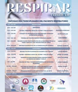 Tenemos el gusto de presentar el programa de nuestro simposio respirar, en cual estarán presentes reconocidos ponentes y destacados pares académicos regionales en el manejo de la patología respiratoria #respirar2.0.